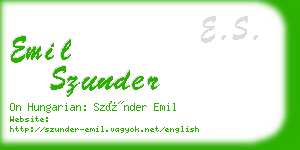 emil szunder business card